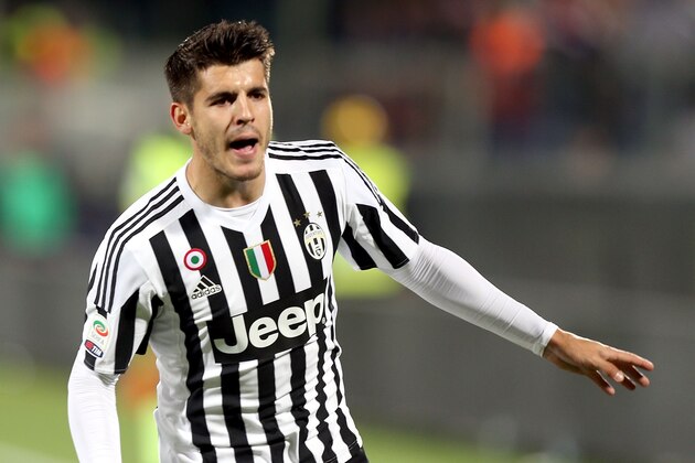 FLORENCE, ITALY - APRIL 24: Alvaro Morata of Juventus FC celebrates after scoring a goal during the Serie A match between ACF Fiorentina and Juventus FC at Stadio Artemio Franchi on April 24, 2016 in Florence, Italy.  (Photo by Gabriele Maltinti/Getty Images)