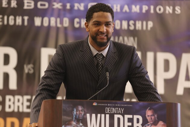 BIRMINGHAM, AL - SEPTEMBER 24:  Boxer Dominic Breazeale participates in a press conference at Legacy Arena at the BJCC on September 24, 2015 in Birmingham, Alabama.  (Photo by David A. Smith/Getty Images)