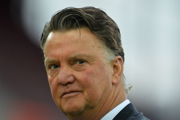 Manchester United's Dutch manager Louis van Gaal looks on before the FA cup quarter final replay football match between West Ham United and Manchester United at the Boleyn ground in London on April 13, 2016.  / AFP / GLYN KIRK        (Photo credit should read GLYN KIRK/AFP/Getty Images)