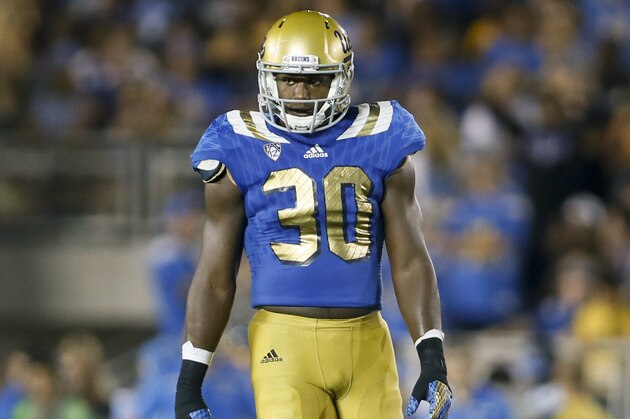 UCLA linebacker Myles Jack in action against BYU during an NCAA college football game, Saturday, Sept. 19, 2015, in Pasadena, Calif. UCLA won 24-23. (AP Photo/Danny Moloshok)
