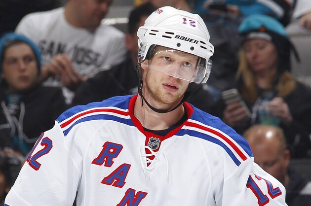 SAN JOSE, CA - MARCH 19: Eric Staal #12 of the New York Rangers skates against the San Jose Sharks at SAP Center on March 19, 2016 in San Jose, California. (Photo by Rocky W. Widner/NHL/Getty Images)