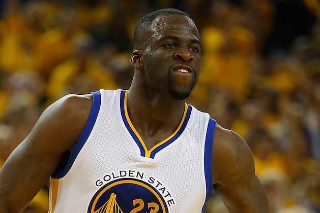 OAKLAND, CA - APRIL 18: Draymond Green #23 of the Golden State Warriors celebrates a basket in the fourth quarter in Game Two of the Western Conference Quarterfinals during the 2016 NBA Playoffs at ORACLE Arena on April 18, 2016 in Oakland, California. NOTE TO USER: User expressly acknowledges and agrees that, by downloading and or using this photograph, user is consenting to the terms and conditions of Getty Images License Agreement. (Photo by Lachlan Cunningham/Getty Images)