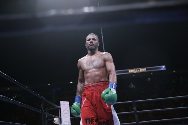 Anthony Dirrell walks to his corner during their super middleweight bout against Marco Antonio Rubio, Sunday, Sept. 6, 2015, in Corpus Christi, Texas. (AP Photo/Eric Gay)
