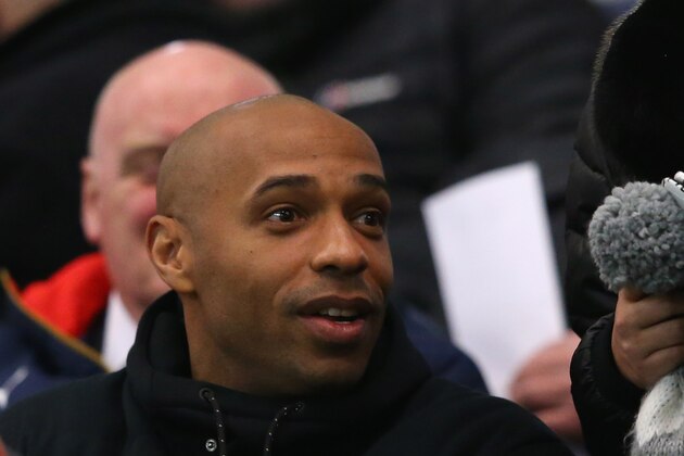 MANCHESTER, ENGLAND - MARCH 18: Thierry Henry watches the FA Youth Cup Semi Final, First Leg match between Manchester City and Arsenal at the City Football Academy on March 18, 2016 in Manchester, England. (Photo by Alex Livesey/Getty Images) MANCHESTER, ENGLAND - MARCH 18: Thierry Henry watches the FA Youth Cup Semi Final, First Leg match between Manchester City and Arsenal at the City Football Academy on March 18, 2016 in Manchester, England. (Photo by Alex Livesey/Getty Images)