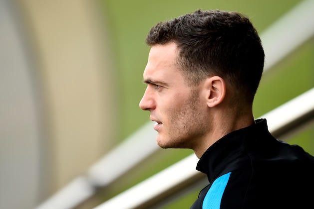 BARCELONA, SPAIN - MARCH 15:  Thomas Vermaelen of FC Barcelona looks on  during a training session ahead of their UEFA Champions Leage round of 16 second leg match against Arsenal FC at Ciutat Esportiva on March 15, 2016 in Barcelona, Spain.  (Photo by David Ramos/Getty Images)