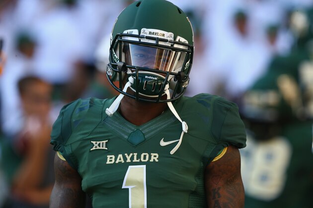WACO, TX - SEPTEMBER 12:  Corey Coleman #1 of the Baylor Bears before a game against the Lamar Cardinals at McLane Stadium on September 12, 2015 in Waco, Texas.  (Photo by Ronald Martinez/Getty Images)