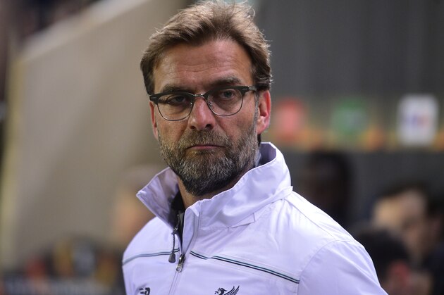 Liverpool's German coach Jurgen Klopp looks on during the UEFA Europa League semifinals first leg football match Villarreal CF vs Liverpool FC at El Madrigal stadium in Vila-real on April 28, 2016. / AFP / JOSE JORDAN        (Photo credit should read JOSE JORDAN/AFP/Getty Images)