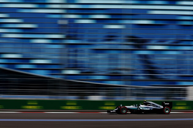 SOCHI, RUSSIA - APRIL 29: Nico Rosberg of Germany driving the (6) Mercedes AMG Petronas F1 Team Mercedes F1 WO7 Mercedes PU106C Hybrid turbo on track during practice for the Formula One Grand Prix of Russia at Sochi Autodrom on April 29, 2016 in Sochi, Russia.  (Photo by Mark Thompson/Getty Images)