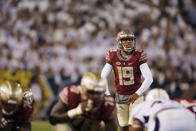 Florida State place kicker Roberto Aguayo (19) prepares to kick a field goal during the first half of an NCAA college football game against Georgia Tech, Saturday, Oct. 24, 2015, in Atlanta. (AP Photo/Mike Stewart)