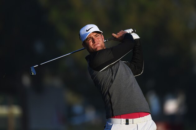 DUBAI, UNITED ARAB EMIRATES - FEBRUARY 05:  Lucas Bjerregaard of Denmark plays his second shot on the 10th hole during the second round of the Omega Dubai Desert Classic at the Emirates Golf Club on February 5, 2016 in Dubai, United Arab Emirates.  (Photo by Ross Kinnaird/Getty Images)