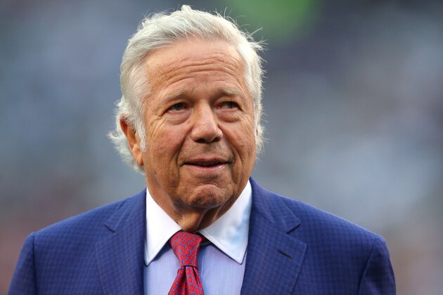 New England Patriots owner Robert Kraft before an NFL game against the New York Jets at MetLife Stadium in East Rutherford, N.J. on Sunday, Dec. 27, 2015. (AP Photo/Brad Penner)