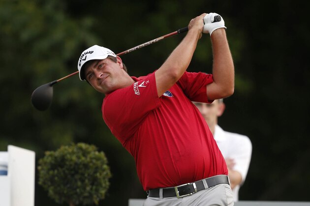 Brian Stuard hits off the 18th tee during the second round of the PGA Zurich Classic golf tournament at TPC Louisiana in Avondale, La., Friday, April 29, 2016. (AP Photo/Gerald Herbert)