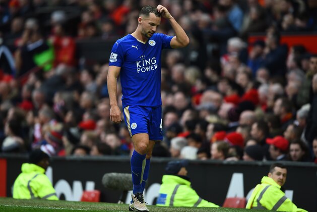 MANCHESTER, UNITED KINGDOM - MAY 01:  Danny Drinkwater of Leicester City leaves the field after being sent off during the Barclays Premier League match between Manchester United and Leicester City at Old Trafford on May 1, 2016 in Manchester, England.  (Photo by Laurence Griffiths/Getty Images)