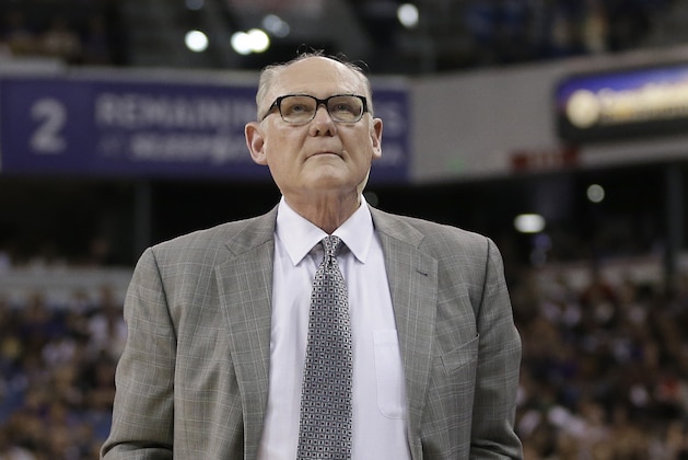 Sacramento Kings coach George Karl walks the sideline during the second half of the team's NBA basketball game against the Minnesota Timberwolves, Thursday, April 7, 2016, in Sacramento, Calif. The Timberwolves won 105-97. (AP Photo/Rich Pedroncelli)