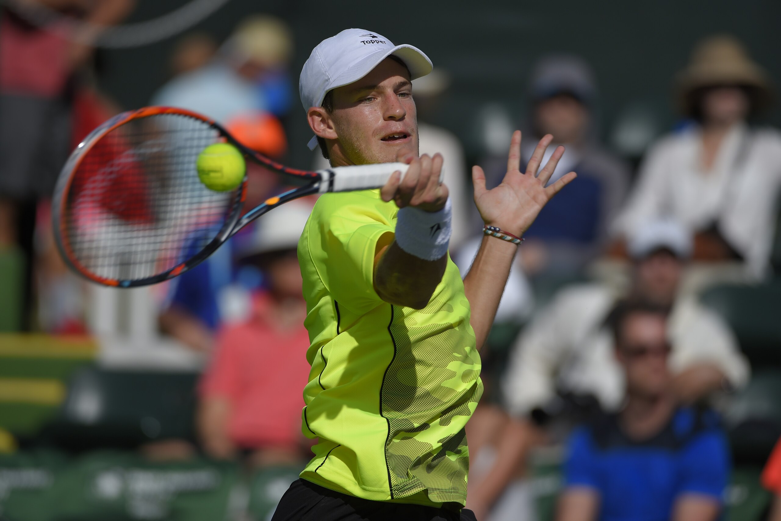 Diego Schwartzman, of Argentina, returns to Robin Haase, of the Netherlands, during their match at the BNP Paribas Open tennis tournament, Thursday, March 10, 2016, in Indian Wells, Calif. (AP Photo/Mark J. Terrill) Diego Schwartzman, of Argentina, returns to Robin Haase, of the Netherlands, during their match at the BNP Paribas Open tennis tournament, Thursday, March 10, 2016, in Indian Wells, Calif. (AP Photo/Mark J. Terrill)