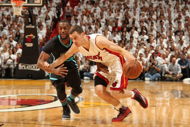 MIAMI, FL - MAY 1:  Goran Dragic #7 of the Miami Heat handles the ball against the Charlotte Hornets in Game Seven of the Eastern Conference Quarterfinals during the 2016 NBA Playoffs on May 1, 2016 at American Airlines Arena in Miami, Florida. NOTE TO USER: User expressly acknowledges and agrees that, by downloading and or using this Photograph, user is consenting to the terms and conditions of the Getty Images License Agreement. Mandatory Copyright Notice: Copyright 2016 NBAE (Photo by Issac Baldizon/NBAE via Getty Images)
