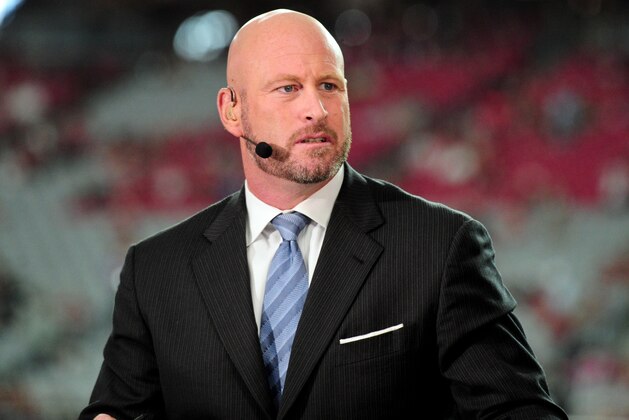 Oct 26, 2015; Glendale, AZ, USA; Television personality Trent Dilfer looks on prior to the game between the Arizona Cardinals and the Baltimore Ravens at University of Phoenix Stadium. Mandatory Credit: Matt Kartozian-USA TODAY Sports