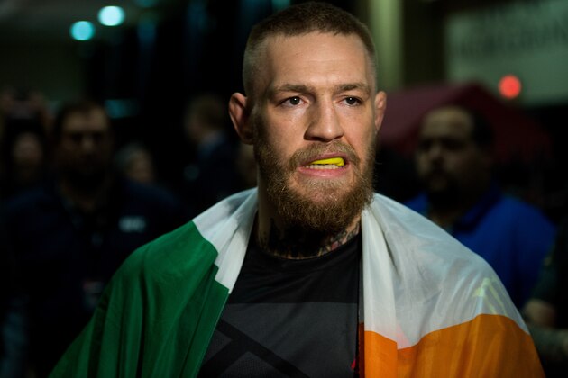 LAS VEGAS, NV - MARCH 5:   Conor McGregor warms up backstage during the UFC 196 in the MGM Grand Garden Arena on March 5, 2016 in Las Vegas, Nevada. (Photo by Brandon Magnus/Zuffa LLC/Zuffa LLC via Getty Images)
