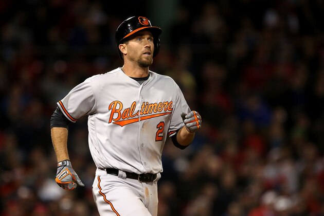 BOSTON, MASSACHUSETTS - APRIL 12:  J.J. Hardy #2 of the Baltimore Orioles rounds the bases after hitting a 2 run home run in the 7th inning during the game against the Boston Red Sox at Fenway Park on April 12, 2016 in Boston, Massachusetts.  (Photo by Adam Glanzman/Getty Images)
