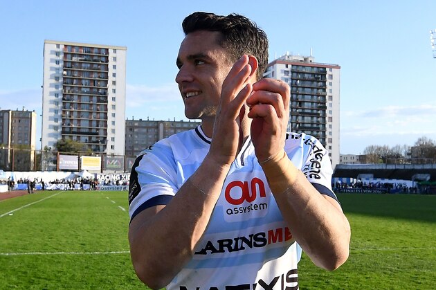 Racing Metro 92 New Zealand flyhalf Dan Carter reacts at the end of the European Rugby Champions Cup match between Racing Metro 92 and Toulon at Yves du Manoir stadium in Colombes on April 10, 2016. AFP PHOTO / FRANCK FIFE / AFP / FRANCK FIFE        (Photo credit should read FRANCK FIFE/AFP/Getty Images)