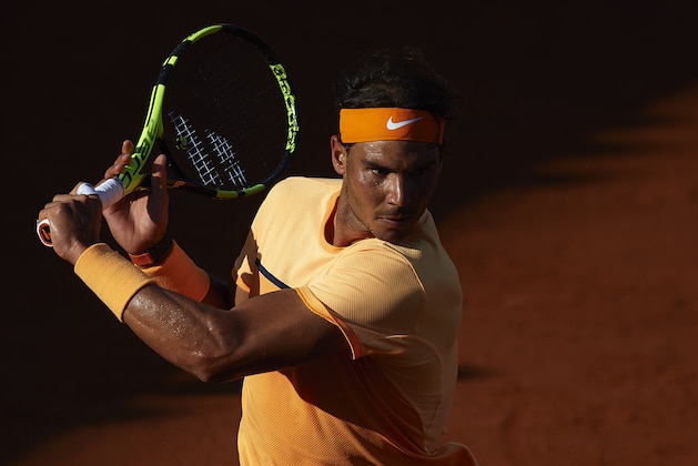 BARCELONA, SPAIN - APRIL 24: Rafael Nadal of Spain in action against Kei Nishikori of Japan during day seven of the Barcelona Open Banc Sabadell at the Real Club de Tenis Barcelona on April 24, 2016 in Barcelona, Spain. (Photo by Manuel Queimadelos Alonso/Getty Images) BARCELONA, SPAIN - APRIL 24: Rafael Nadal of Spain in action against Kei Nishikori of Japan during day seven of the Barcelona Open Banc Sabadell at the Real Club de Tenis Barcelona on April 24, 2016 in Barcelona, Spain. (Photo by Manuel Queimadelos Alonso/Getty Images)