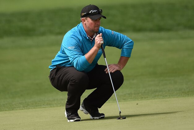 CHARLOTTE, NC - MAY 05:  Steve Wheatcroft lines up a birdie putt on the tenth green during the first round of the Wells Fargo Championship at Quail Hollow on May 5, 2016 in Charlotte, North Carolina.  (Photo by Stacy Revere/Getty Images)