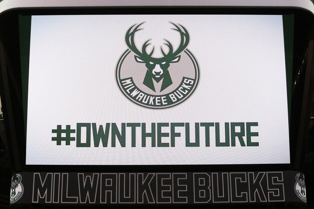 MILWAUKEE, WI - APRIL 13:  The Milwaukee Bucks unveil their new logos on April 13, 2015 at the BMO Harris Bradley Center in Milwaukee, Wisconsin. NOTE TO USER:  User expressly acknowledges and agrees that, by downloading and or using this Photograph, user is consenting to the terms and conditions of the Getty Images License Agreement.  Mandatory Copyright Notice:  Copyright 2015 NBAE (Photo by Gary Dineen/NBAE via Getty Images)