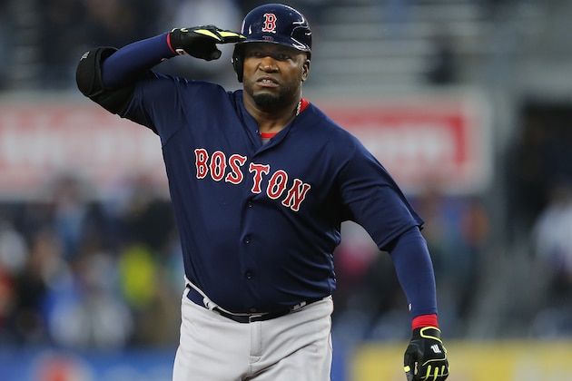 NEW YORK, NY - MAY 06: David Ortiz #34 of the Boston Red Sox salutes as he round second base after hitting a two run home run in the first inning against the New York Yankees during a game at Yankee Stadium on May 6, 2016 in the Bronx borough of New York City. (Photo by Rich Schultz/Getty Images) NEW YORK, NY - MAY 06: David Ortiz #34 of the Boston Red Sox salutes as he round second base after hitting a two run home run in the first inning against the New York Yankees during a game at Yankee Stadium on May 6, 2016 in the Bronx borough of New York City. (Photo by Rich Schultz/Getty Images)