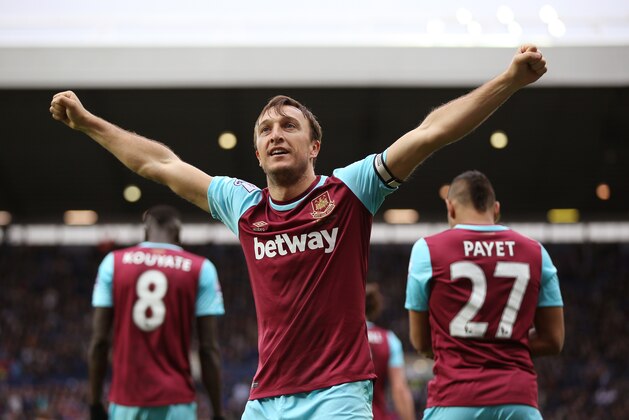 WEST BROMWICH, ENGLAND - APRIL 30:  Mark Noble of West Ham United celebrates scoring his team's third goal during the Barclays Premier League match between West Bromwich Albion and West Ham United at The Hawthorns on April 30, 2016 in West Bromwich, England.  (Photo by Ian Walton/Getty Images)