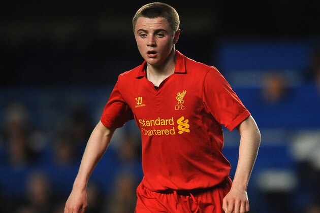 LONDON, ENGLAND - APRIL 19:  Jordan Rossiter of Liverpool in action during the FA Youth Cup semi final second leg match between Chelsea and Liverpool at Stamford Bridge on April 19, 2013 in London, England.  (Photo by Christopher Lee/Getty Images)