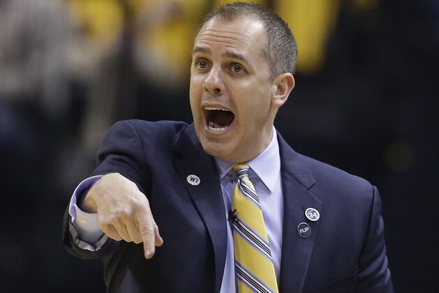 FILE - In this April 29. 2016 file photo, Indiana Pacers head coach Frank Vogel shouts instructions during the first half of Game 6 of an NBA first-round playoff basketball series against the Toronto Raptors, in Indianapolis. Frank Vogel will not return as Indiana Pacers coach next season.  Pacers President Larry Bird said Thursday, May 5, 2016,  the team will not renew Vogel’s contract for next season. (AP Photo/Darron Cummings, File)