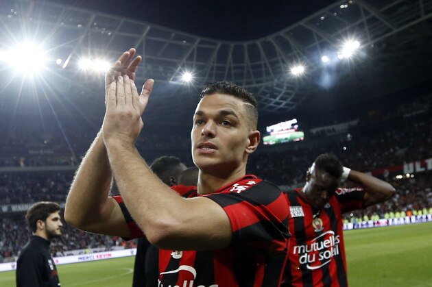Nice's French forward Hatem Ben Arfa jubilates at the end of the French L1 football match between Nice and Saint-Etienne on May 7, 2016 at the 'Allianz Riviera' stadium in Nice, southeastern France.  AFP PHOTO / VALERY HACHE / AFP / VALERY HACHE        (Photo credit should read VALERY HACHE/AFP/Getty Images)