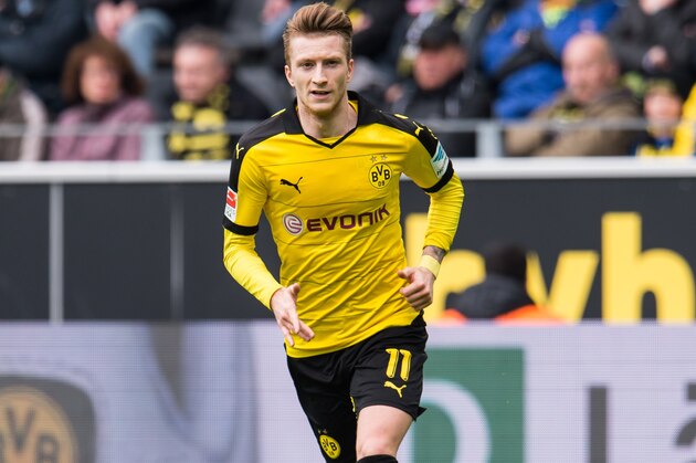 Marco Reus of Borussia Dortmund during the Bundesliga match between Borussia Dortmund and VfL Wolfsburg on April 30, 2016 at the Signal Idun Park stadium in Dortmund, Germany.(Photo by VI Images via Getty Images)