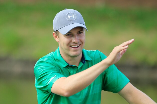 PONTE VEDRA BEACH, FL - MAY 10:  Jordan Spieth waits in a fairway during a practice round prior to the start of the THE PLAYERS Championship on the Stadium Course at TPC Sawgrass on May 10, 2016 in Ponte Vedra Beach, Florida.  (Photo by Scott Halleran/Getty Images)