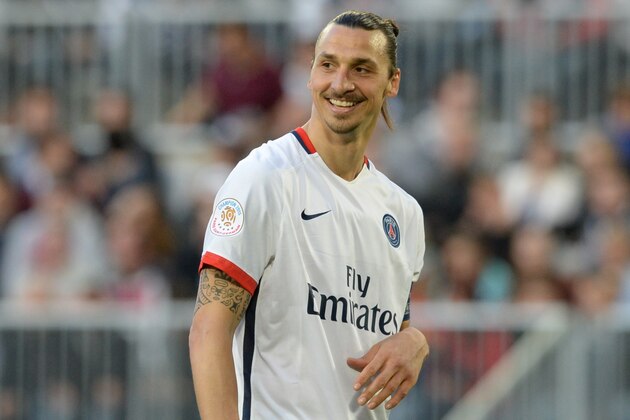 Paris Saint-Germain's Swedish forward Zlatan Ibrahimovic reacts  during the French L1 football  match between Bordeaux and Paris (PSG) on May 11, 2016 at the Matmut Atlantique stadium in Bordeaux, southwestern France. AFP PHOTO / NICOLAS TUCAT / AFP / NICOLAS TUCAT        (Photo credit should read NICOLAS TUCAT/AFP/Getty Images)