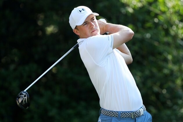 PONTE VEDRA BEACH, FL - MAY 12:  Jordan Spieth of the United States plays his shot from the 11th tee during the first round of THE PLAYERS Championship on May 12, 2016 in Ponte Vedra Beach, Florida.  (Photo by Scott Halleran/Getty Images)