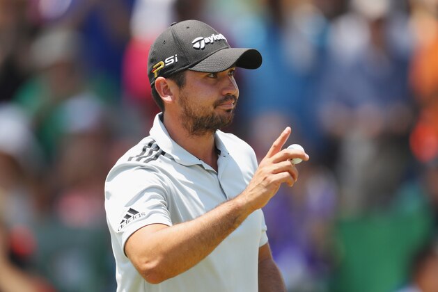 PONTE VEDRA BEACH, FL - MAY 12:  Jason Day of Australia reacts on the ninth green during the first round of THE PLAYERS Championship at the TPC Stadium course on May 12, 2016 in Ponte Vedra Beach, Florida.  (Photo by Sam Greenwood/Getty Images)