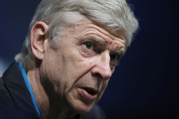 Arsenal's manager Arsene Wenger attends a press conference at the Camp Nou stadium in Barcelona, Spain, Tuesday, March 15, 2016.  FC Barcelona will play against Arsenal in a Champions League Group E soccer match on Wednesday March 16. (AP Photo/Manu Fernandez)