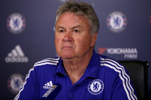 COBHAM, ENGLAND - MAY 13:  Guus Hiddink, the Chelsea manager, is pictured during a press conference at Chelsea Training Ground on May 13, 2016 in Cobham, England.  (Photo by Andrew Redington/Getty Images)