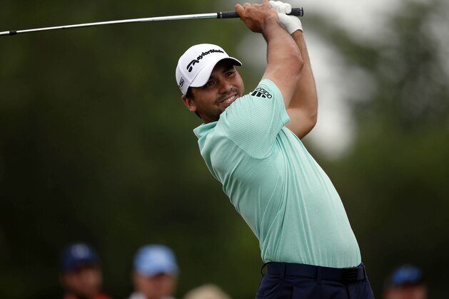 Jason Day of Australia hits a tee shot on the 17th tee during the final round of the PGA Zurich Classic golf tournament at TPC Louisiana in Avondale, La., Monday, May 2, 2016. The tournament was shortened to 54 holes due to lengthy rain delays all weekend. (AP Photo/Gerald Herbert)