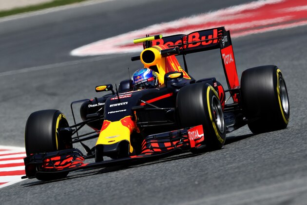 MONTMELO, SPAIN - MAY 13: Max Verstappen of the Netherlands driving the (33) Red Bull Racing Red Bull-TAG Heuer RB12 TAG Heuer on track during practice for the Spanish Formula One Grand Prix at Circuit de Catalunya on May 13, 2016 in Montmelo, Spain.  (Photo by Mark Thompson/Getty Images)