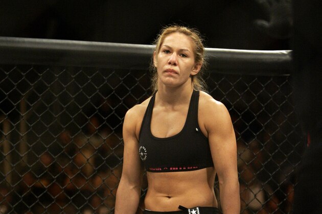 Cristiane Santos before her match against Hitomi Akano in a Strikeforce mixed martial arts event on Saturday, April 11, 2009, in San Jose, Calif. Santos won by TKO in round 3. (AP Photo/Jeff Chiu)
