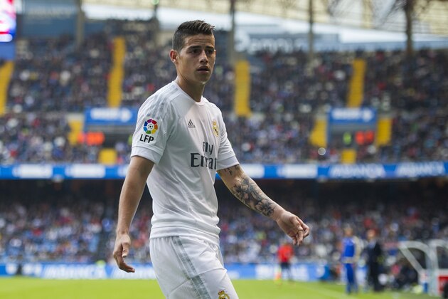 LA CORUNA, SPAIN - MAY 14: James Rodriguez of Real Madrid reacts during the La Liga match between RC Deportivo La Coruna and Real Madrid CF at Riazor Stadium on May 14, 2016 in La Coruna, Spain.  (Photo by Juan Manuel Serrano Arce/Getty Images)