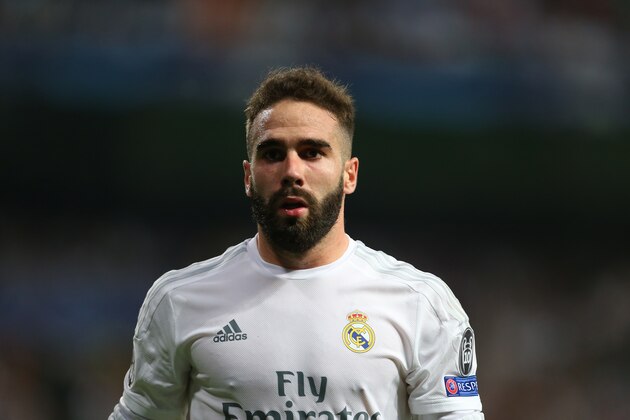 MADRID, SPAIN - MAY 04:  Daniel Carvajal of Real Madrid during the UEFA Champions League Semi Final second leg match between Real Madrid and Manchester City FC at Estadio Santiago Bernabeu on May 4, 2016 in Madrid, Spain.  (Photo by Catherine Ivill - AMA/Getty Images)