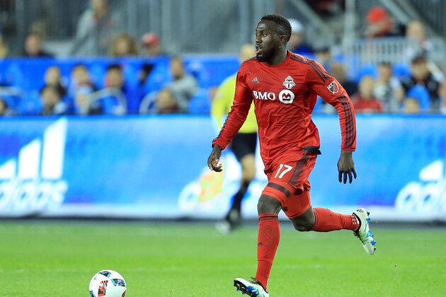 TORONTO, ON - MAY 07:  Jozy Altidore #17 of Toronto FC dribbles the ball during the second half of an MLS soccer game against FC Dallas at BMO Field on May 7, 2016 in Toronto, Ontario, Canada.  (Photo by Vaughn Ridley/Getty Images)