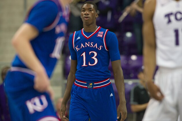 FORT WORTH, TX - FEBRUARY 6: Cheick Diallo #13 of the Kansas Jayhawks looks on against the TCU Horned Frogs on February 6, 2016 at the Ed and Rae Schollmaier Arena in Fort Worth, Texas.  (Photo by Cooper Neill/Getty Images)