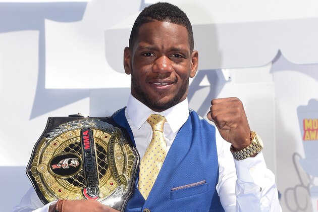 Mixed martial artist Will Brooks  poses on arrival for the 2015 MTV Movie Awards on April 12, 2015  in Los Angeles, California. AFP PHOTO / FREDERIC J. BROWN        (Photo credit should read FREDERIC J. BROWN/AFP/Getty Images)