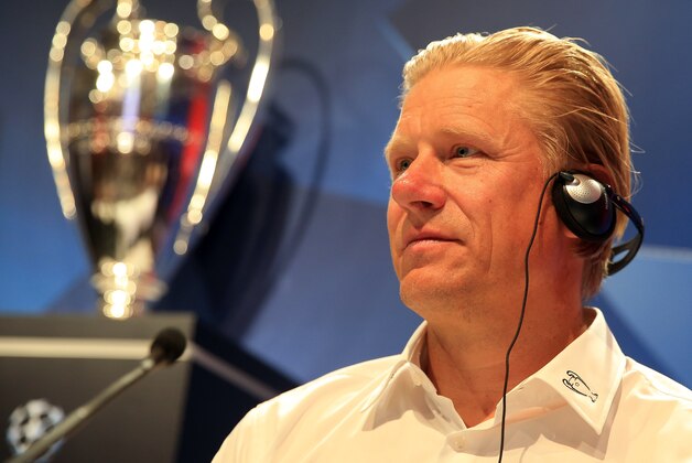 ZAGREB, CROATIA - OCTOBER 10: UEFA Ambassador Peter Schmeichel attends the press conference prior the UniCredit UEFA Champions League Trophy Tour on October 10, 2014 in Zagreb, Croatia. (Photo by Srdjan Stevanovic/Getty Images for UniCredit)