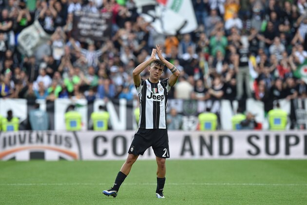 TURIN, ITALY - MAY 14:  Paulo Dybala of Juventus FC salutes the fans during the Serie A match between Juventus FC and UC Sampdoria at Juventus Arena on May 14, 2016 in Turin, Italy.  (Photo by Valerio Pennicino/Getty Images)