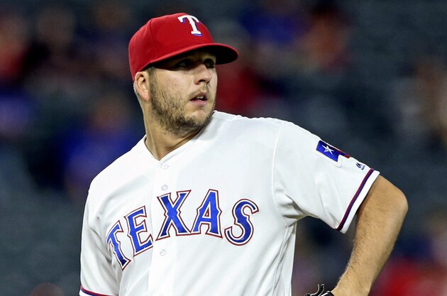Apr 21, 2016; Arlington, TX, USA; Texas Rangers relief pitcher Shawn Tolleson (37) during the game against the Houston Astros at Globe Life Park in Arlington. Mandatory Credit: Kevin Jairaj-USA TODAY Sports
